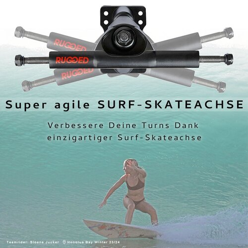Carving & Pumping Achsen RUGGED Version 2 Skatesurfer Trucks - Set Black