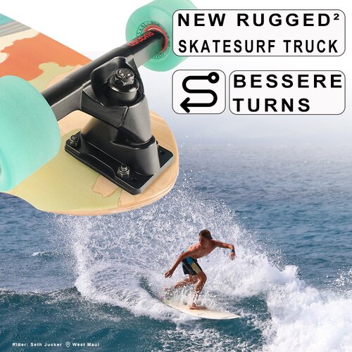 Carving & Pumping Achsen RUGGED Version 2 Skatesurfer Trucks - Set Black