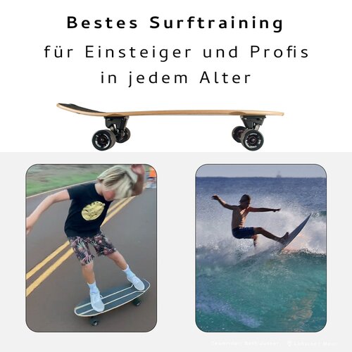 Carving & Pumping Achsen RUGGED Version 2 Skatesurfer Trucks - Set Black