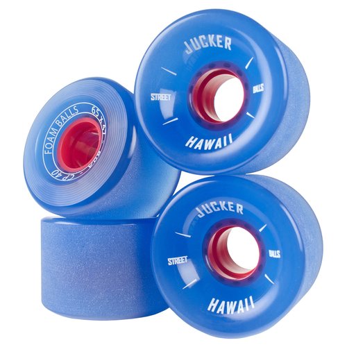 JUCKER HAWAII Longboard & Mini Cruiser Rollen FOAM BALLS 65mm 80A CP40 (4er) Blue