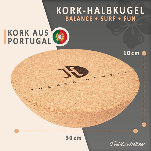 Korkhalbkugel f�r alle Balance Boards - Plank Ball (inkl. Kork Ball 8 CM)