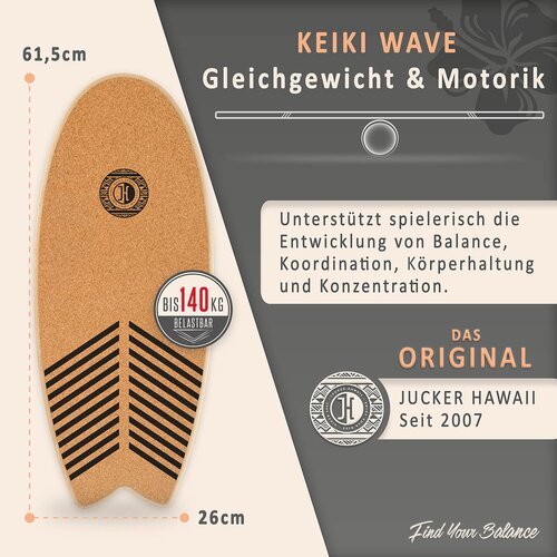 JUCKER HAWAII KEIKI WAVE &ndash; Kinder Balanceboard XXL Set
