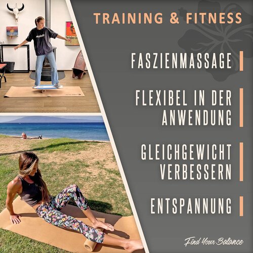 Korkrolle Wave fur alle Balance Boards und Yoga Faszien Training